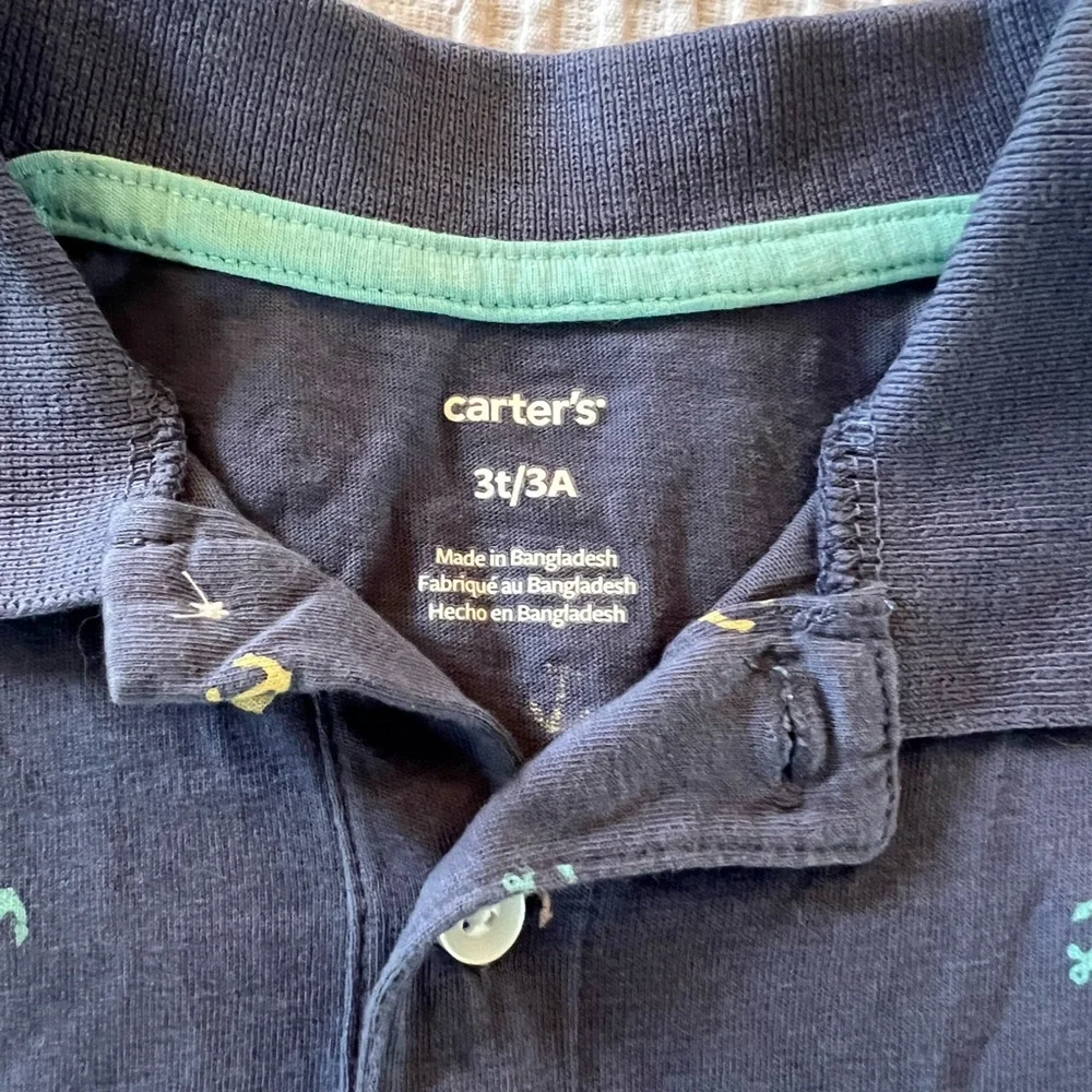 Carter's Blue Nautical Pattern Polo Shirt 3T‎